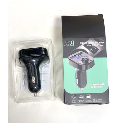 X8 Car Bluetooth Receiver Charger Lossless Sound Quality Fm Transmitter Car Mp3 Bluetooth Player (Car mp3) - x8-green-box