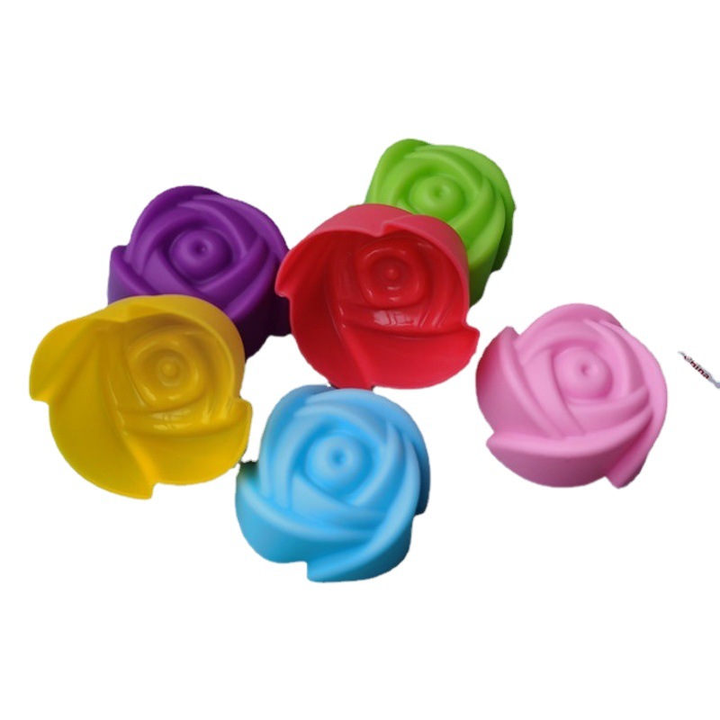 Creative Baking Mold Silicone Cake Mold 5cm Color Rose Mafen Cup Pudding Jelly Mold Soap Mold