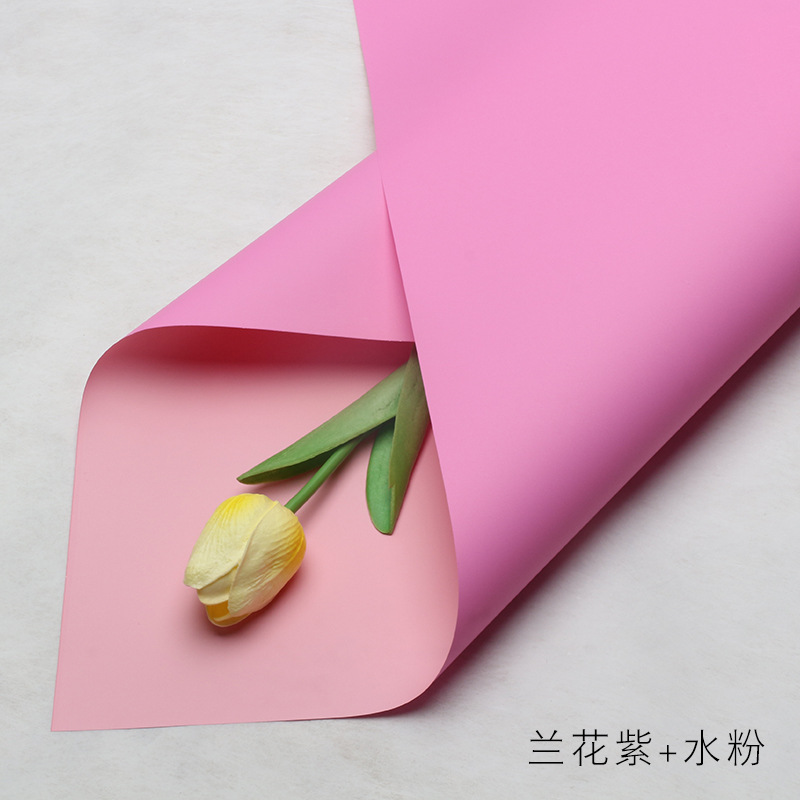 Huaxi Color sólido de doble cara Papel Ouya Material de embalaje de flores al por mayor Floristería Paquete de flores Material de flores Papel de embalaje de ramo