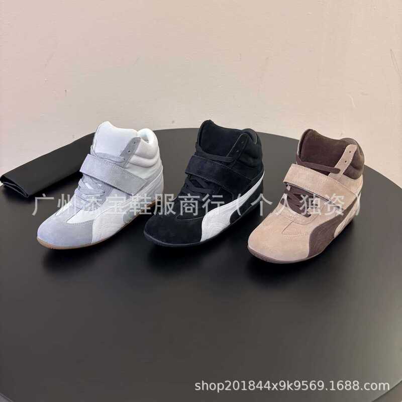 Correct version of the Biao Family Slope casual sneakers for women, featuring a deep toe, inner height-increasing design, Velcro closure, thick sole, and fashionable lace-up style Correct version of the Biao Family Slope casual sneakers for women, featuring a deep toe, inner height-increasing design, Velcro closure, thick sole, and fashionable lace-up style