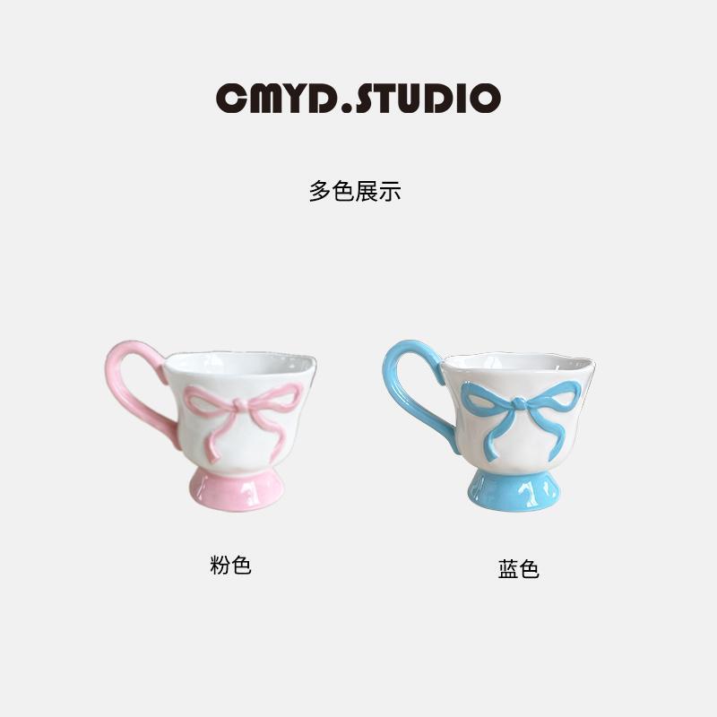 蝶結びハイマグ 1 個セラミックウォーターカップコーヒーミルクカップカップルペアカップクリスマスギフト|undefined