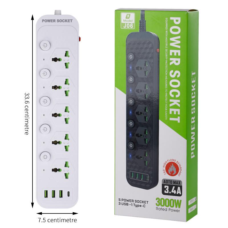 Exportaciones extranjeras 3 4 5 interruptor de control dividido control independiente USB-C TYPE-C PD placa de enchufe