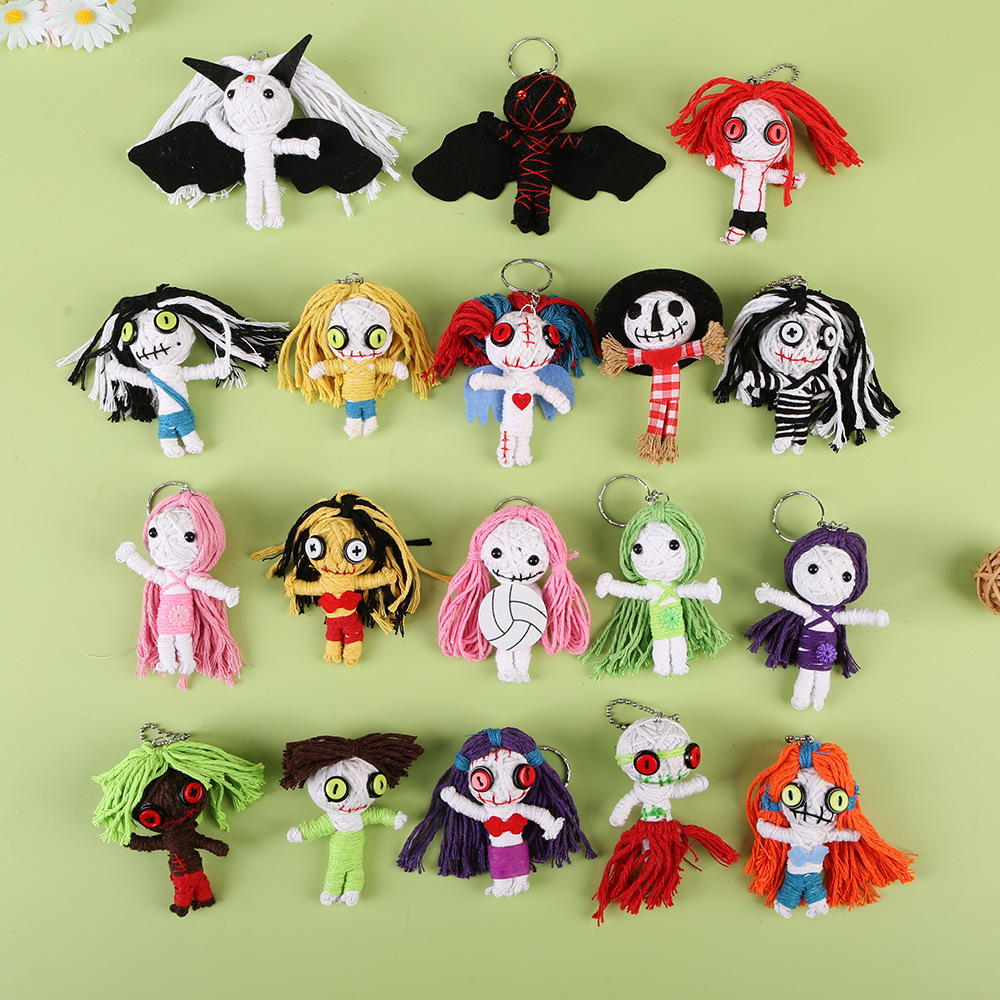 Lana hecha a mano malvada muñeca bruja muñeca decoración navideña ambiente regalo llavero Halloween
