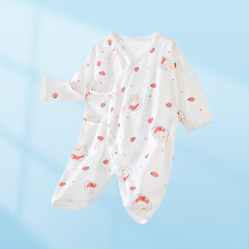 Ropa de verano para bebé recién nacido, de algodón puro, estilo fino, mono de manga larga con diseño de mariposa.