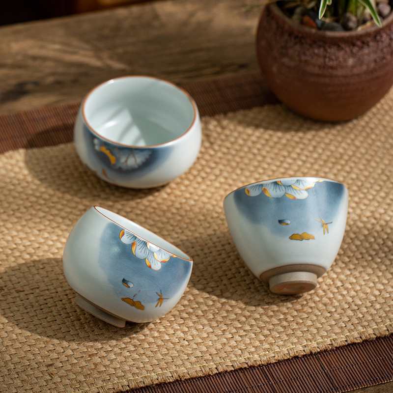 Horno de estilo japonés taza de té cerámica Kung Fu juego de té taza única taza maestra taza personal 4 taza de regalo logotipo personalización