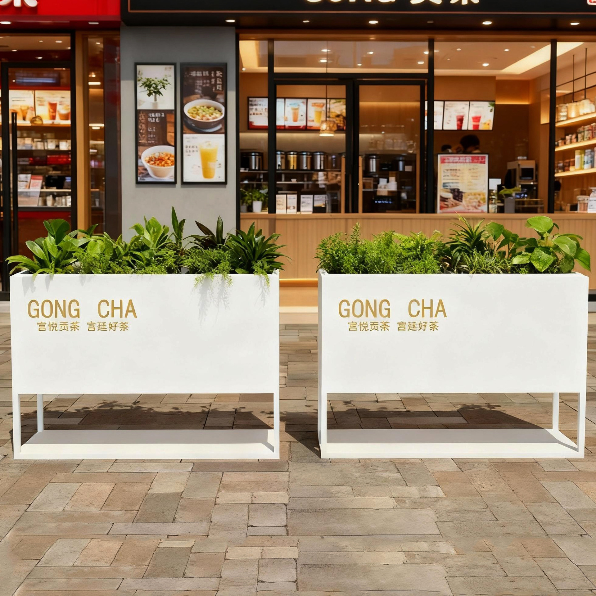 屋外ステンレス鋼フラワーボックスバルコニー植栽ボックス広場商業街長方形花壇鉄製完成品フラワーチャンネル