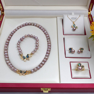 Freshwater Pearl Necklace Set for Women, Available in Various Colors, Fashionable and Versatile Jewelry with Niche Design