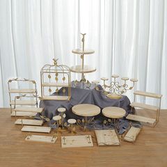 結婚式のデザート台の展示棚の装飾道具の置物のケーキ棚の午後のお茶のお菓子の木製のトレーの冷たい食事の卸売り