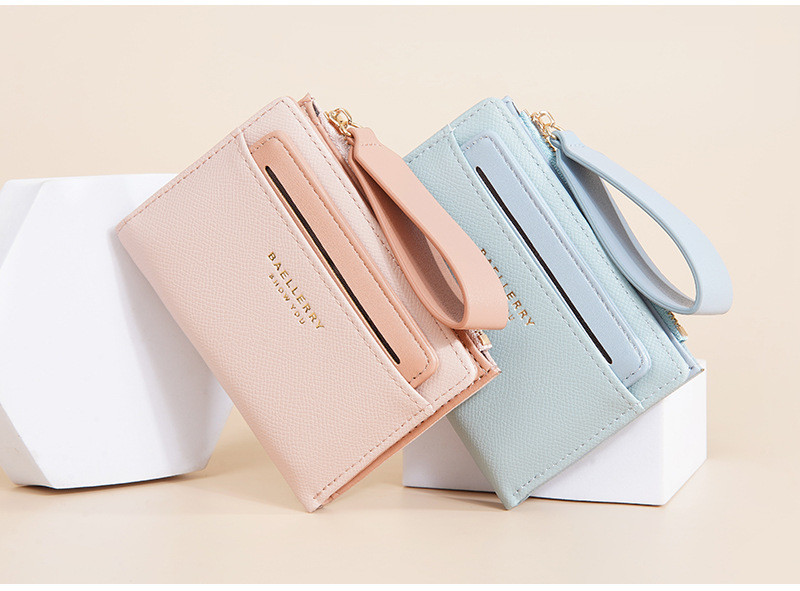 New Women's Short Wallet With Contrasting Colors Double Fold Zipper Zero Wallet Fashionable And Fresh Card Bag_voghion.com