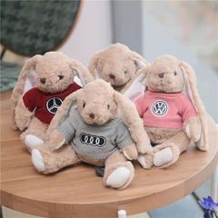 Charming Rabbit Plush Toy, Lop-Eared Rabbit, BMW, Audi, Volkswagen, Toyota, Ford, Collectible Doll, 4S Activity Gift