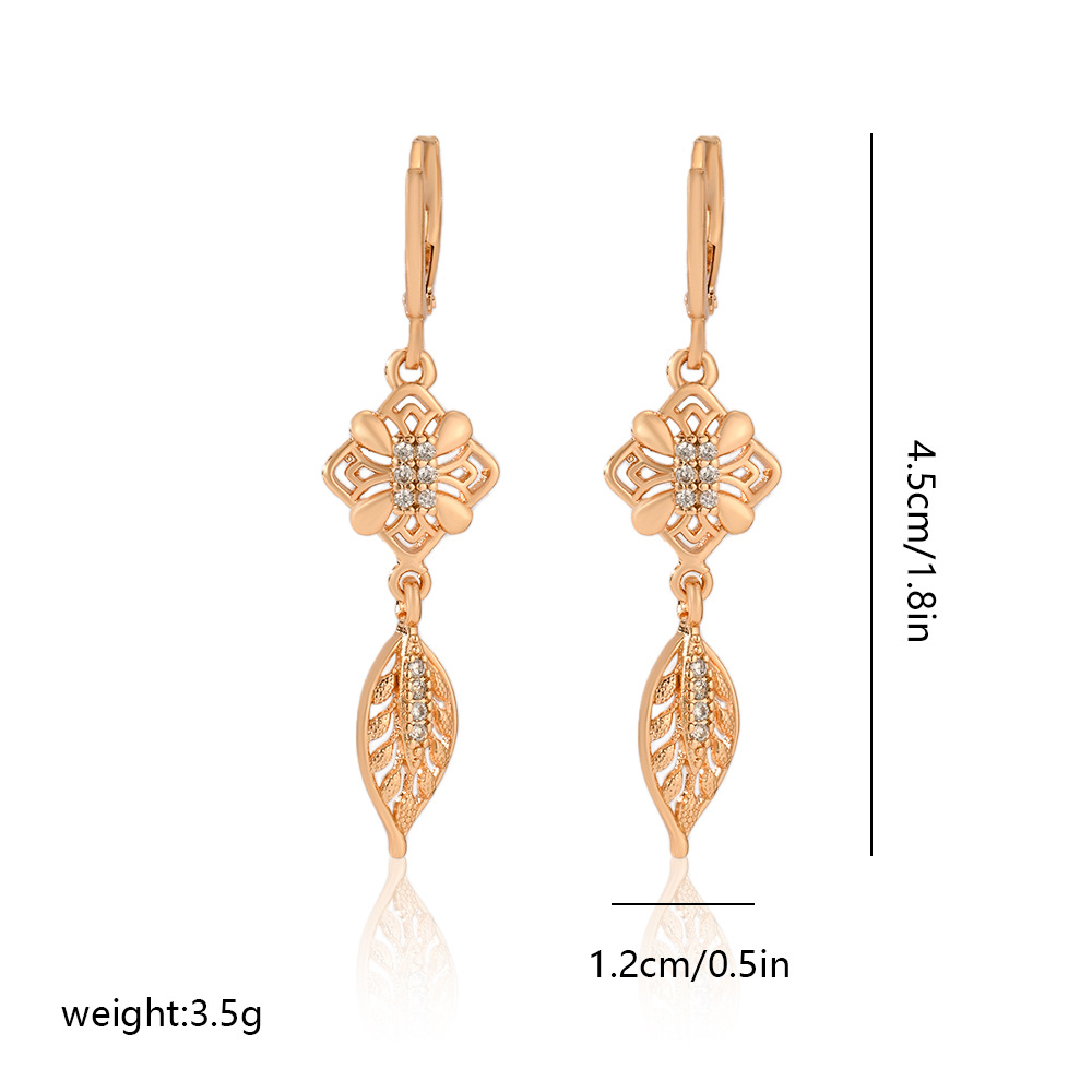 7g Weight Copper Ear Needle Material Zircon Inlay Material Drop Earrings Classification 1 Pair Quantity Date, Tea Party Occasion Copper Material Leaves, Heart Shape, Butterfly Pattern Women's Gender Plating, Inlay Design Modern Style, Classic Style Style 1 Pair Modern Style Classic Style Leaves Heart Shape Butterfly Plating Inlay Copper Zircon Drop Earrings 8