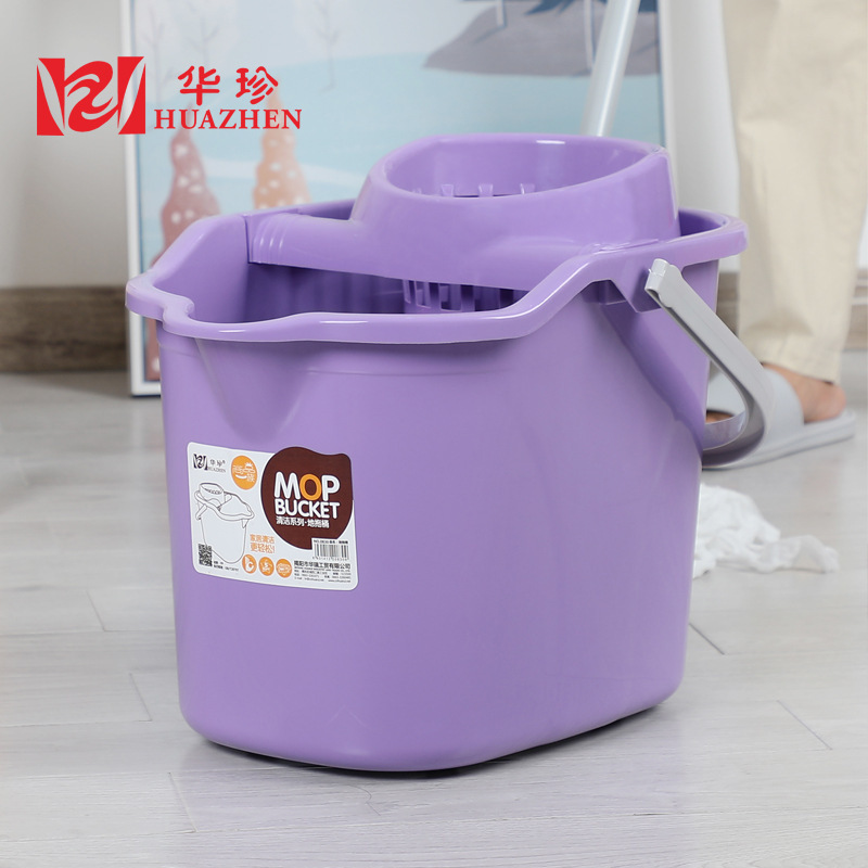 Plastic Thickened Large Capacity Mop Bucket Red Mop Bucket Squeezing Bucket with Wheels Deepening Dehydration Cleaning Mun Bucket