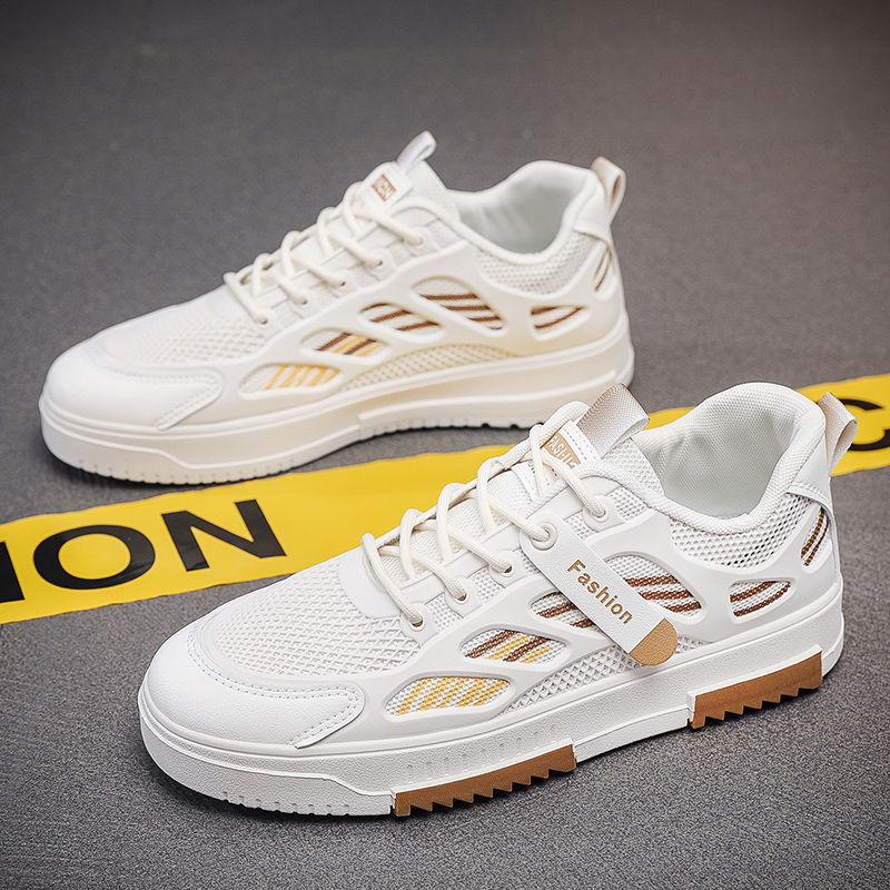 Sports summer breathable white mesh trend universal casual sneakers