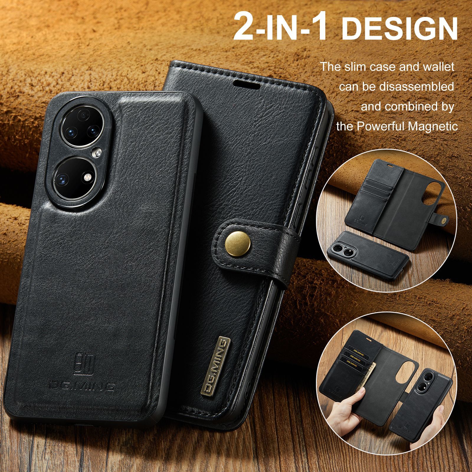 Magnetische Handyhülle Aus Leder Für Huawei P50 Und P50 Pro_voghion.com