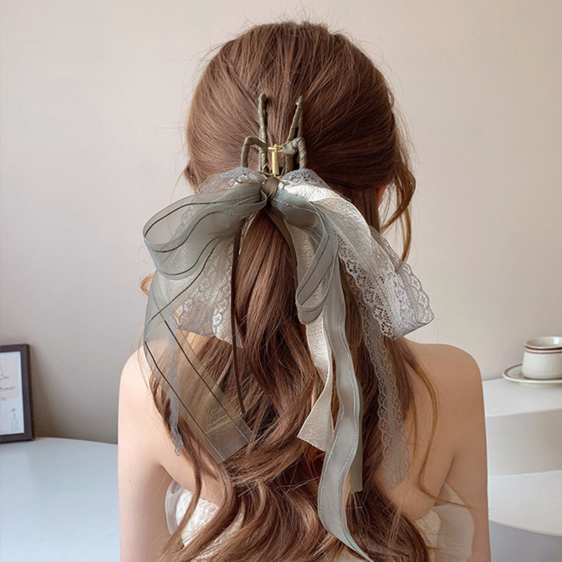 Women's Vintage Style Bow Knot Cloth Hair Claws display picture 5