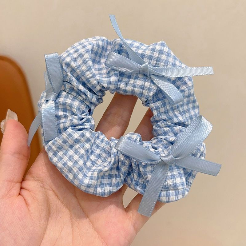 Corbata de pelo de intestino de lunares de crema grande coreana, gomas de goma de cola de caballo suaves para mujer, accesorios para el cabello de bola, accesorios para el cabello, cuerda para la cabeza