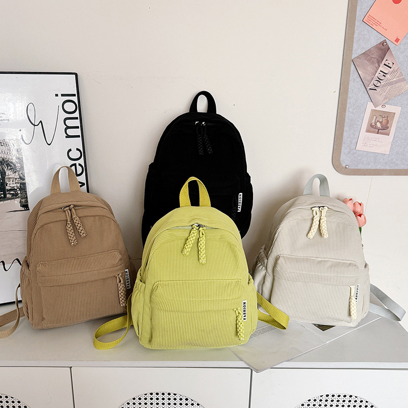 Cross-Border New Lightweight Solid Color Large-Capacity Backpack 2025 Early Spring Fashionable Student School Bag Versatile Backpack Cross-Border New Lightweight Solid Color Large-Capacity Backpack 2025 Early Spring Fashionable Student School Bag Versatile Backpack