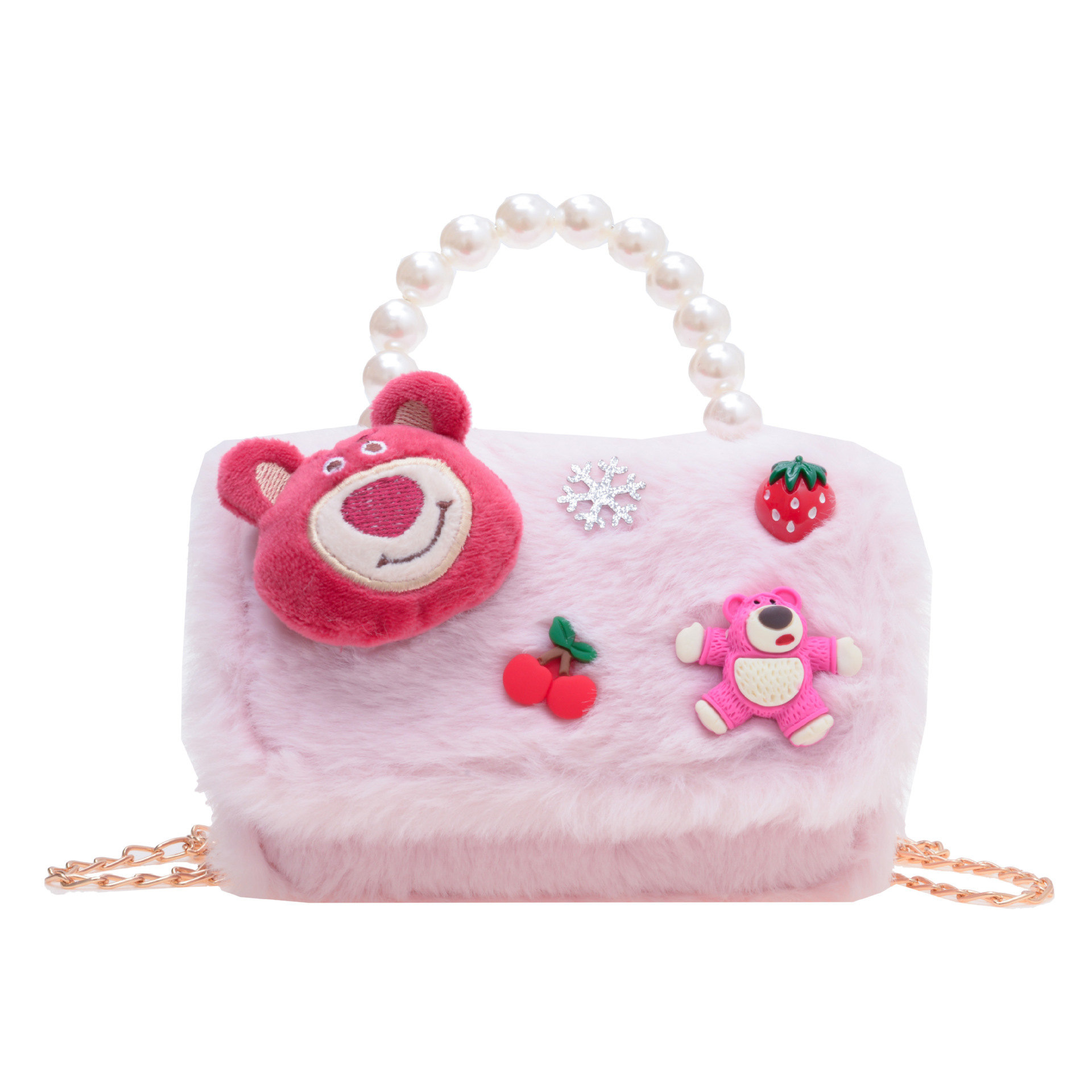 Bolso rojo de año nuevo para niña 2023 bolso para niña bolso de mano de princesa bolso de mensajero para niños bolso de felpa de dibujos animados