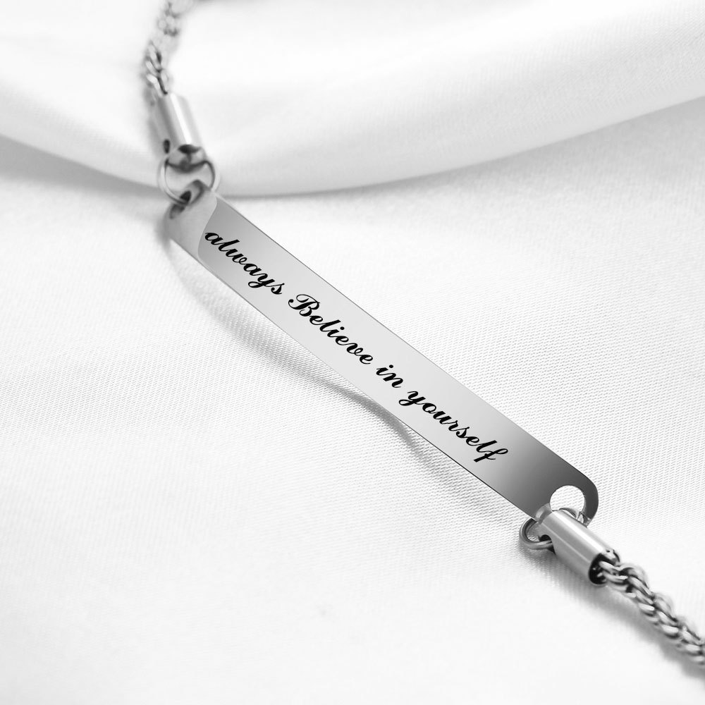 Lady Round Titanium Steel Plating ID Bracelets