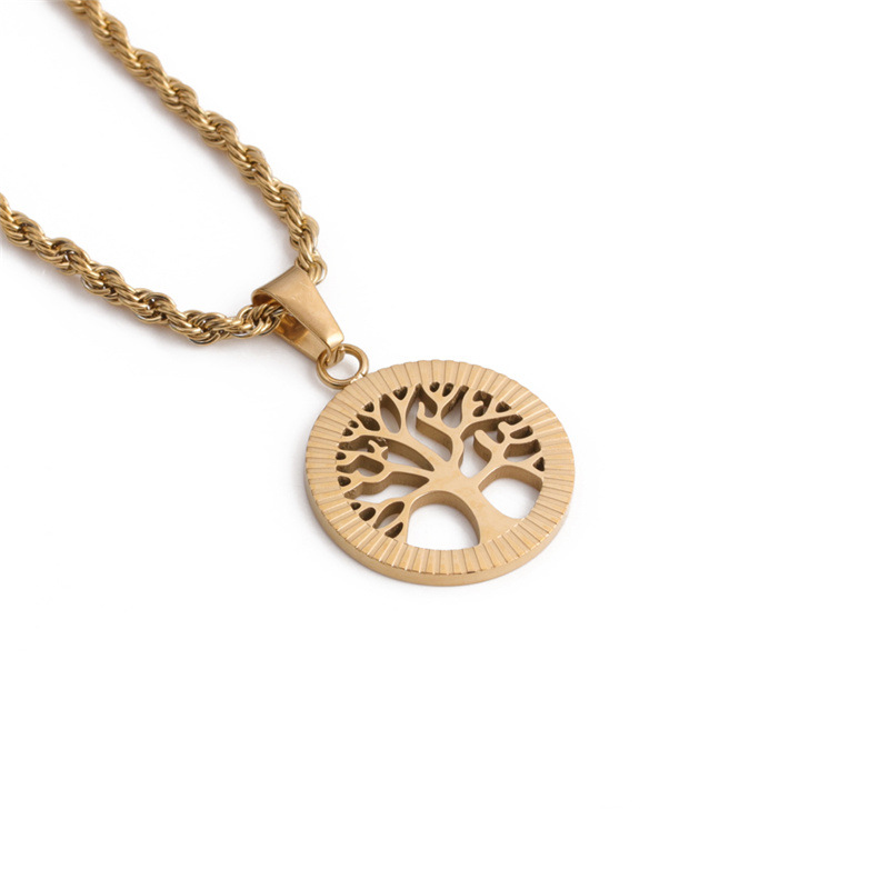 hiphop twist chain tree of life pendent necklacepicture4