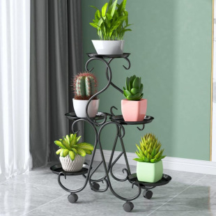 European-Style Thickened Wrought Iron Flower Stand, Multi-Layer Living Room Floor-Standing Balcony Folding Flower Stand, Pothos Flower Stand, Special Price with Free Shipping from the Factory