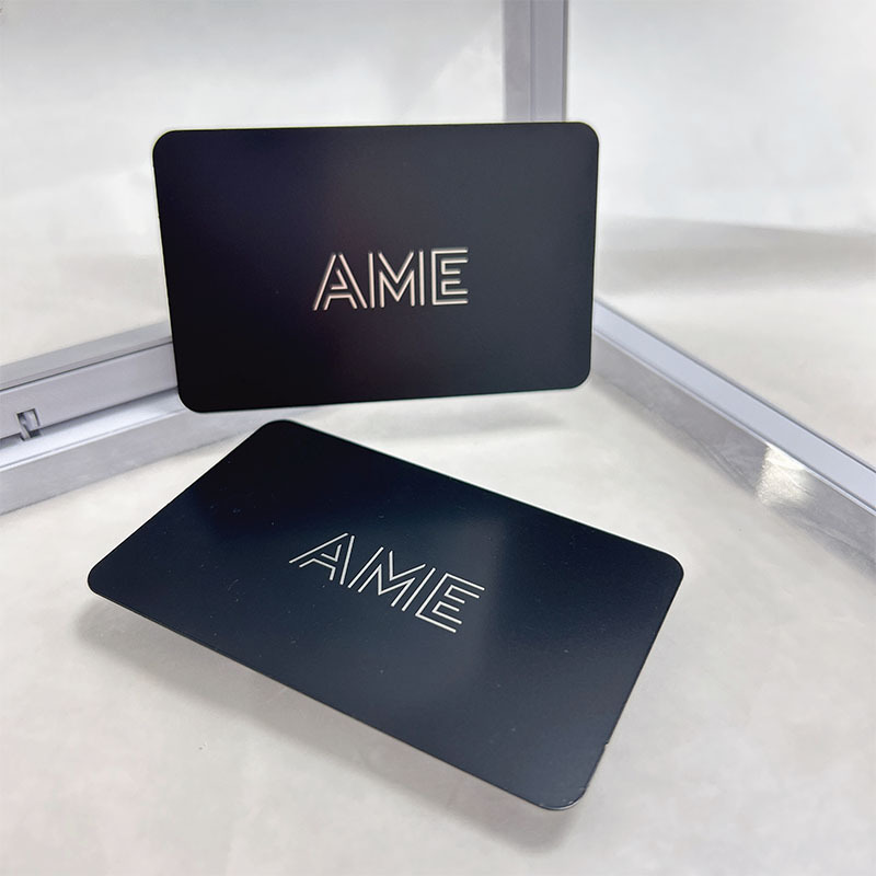 不锈钢电镀哑黑精美个人名片书签店辅宣传卡片美容美发优惠制作