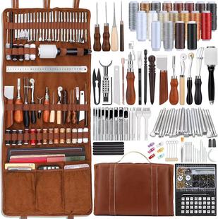 Customized Hand Sewing Tools Leather Tool Set Roll Bag Hand Sewing Set Leather DIY Handmade Leather Goods