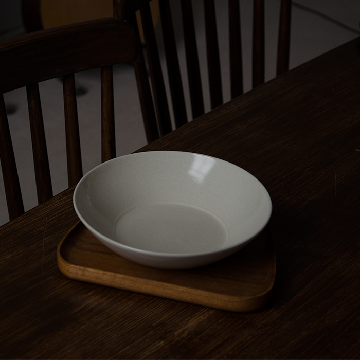 R9DC三分静 草木灰釉拌面碗中式纯色陶瓷圆形餐具菜盘手工果盘暖