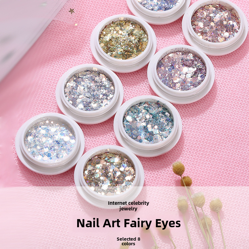 Cyber Celebrity Goblin Eyes Nail Art Sequin 2019 New Gradient Glitter_voghion.com