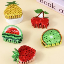夏季小清新仿真水果西瓜抓夾櫻桃草莓發夾高級感半扎發鯊魚夾發飾