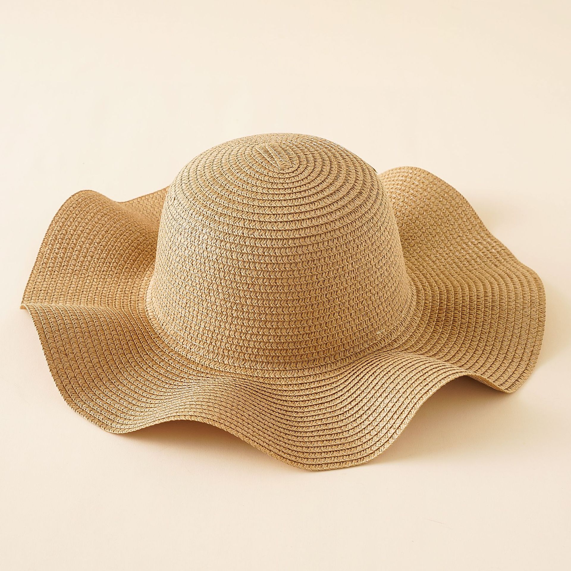 Sombrero de paja a prueba de sol de verano estilo coreano para mujer plegable a prueba de sol viaje ondulado playa sombrero a prueba de sol image 7