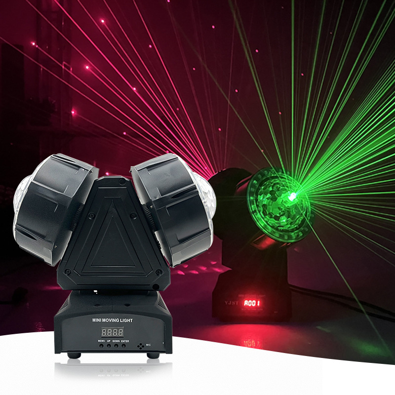 LED rotating planet light two head shaking head light KTV stage atmosphere light voice control rhythm rock shaking head laser light