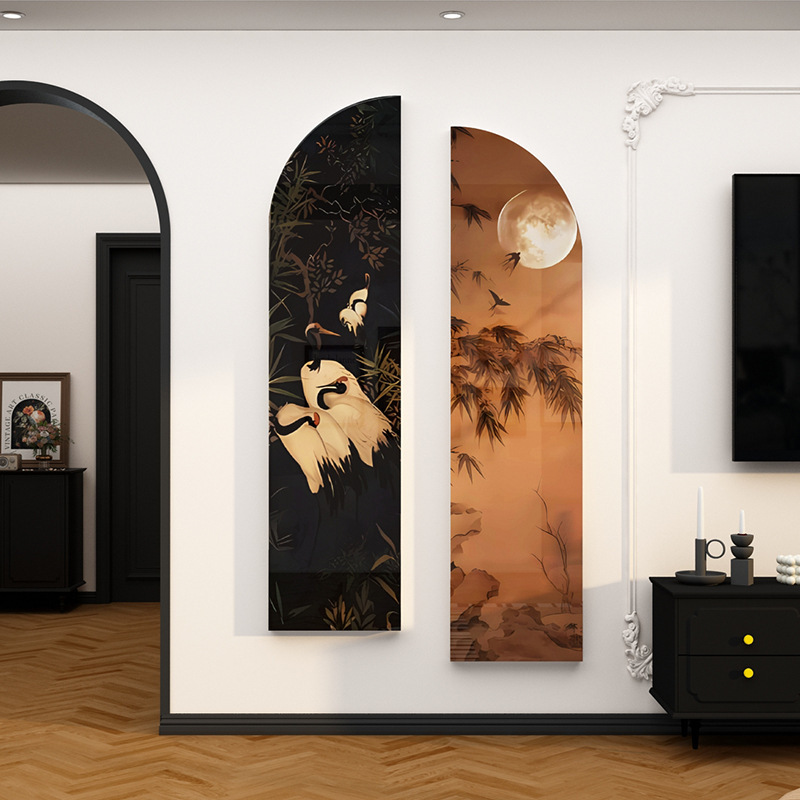 电视机背景墙面装饰品两边的挂件中古风客厅大白布置宋氏美学贴画