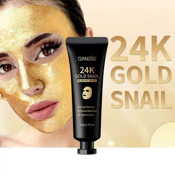 Cross-Border Full English 24K Gold Foil Snail Peel-Off Mask Deep Cleansing Skin Brightening Skin Tone Smear Mask
