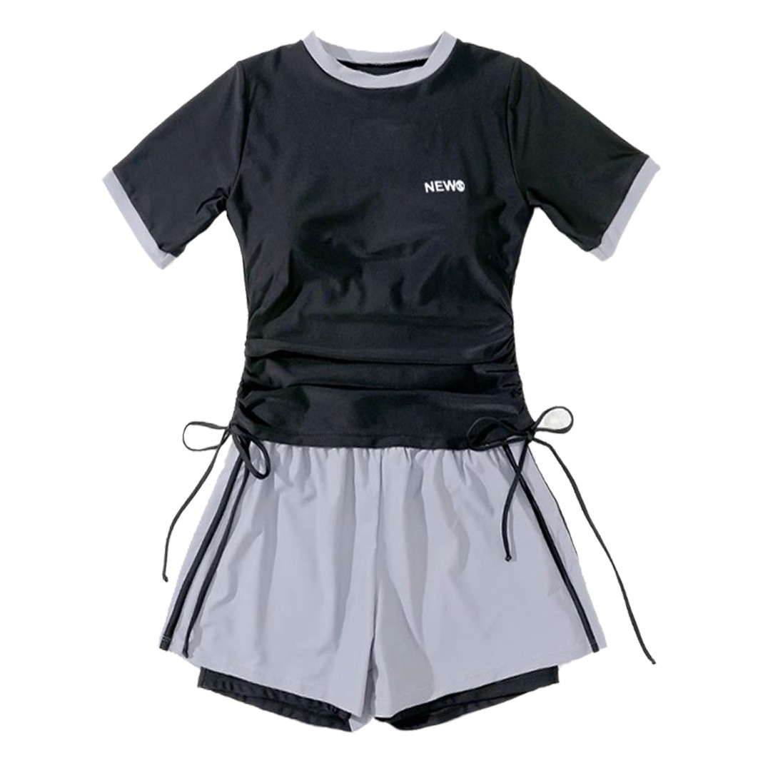 2024 nuevo traje de baño deportivo para mujer, talla grande, mm gordos, cuerpo dividido, cobertura conservadora, vientre delgado, traje de baño de 180 kg