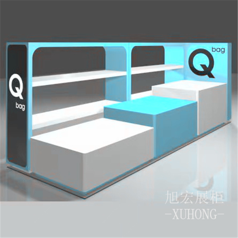 广州定制展柜厂家 商用儿童玩皮具展示柜 烤漆弧形展台按需订做