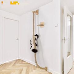 壁掛け式天井から天井までのおもちゃの壁掛け猫ラック無垢材天井までの小さなアパートのクライミング猫スクラッチ柱ジャンプ台