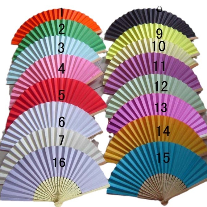 Ventilador publicitario de impresión de envío rápido hueso de flor estampado hueso recto verde verde dos ventiladores de bambú verde seda incas bordas