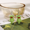 Green pendant, earrings, cute accessory, fuchsia resin, frog, simple and elegant design, Aliexpress