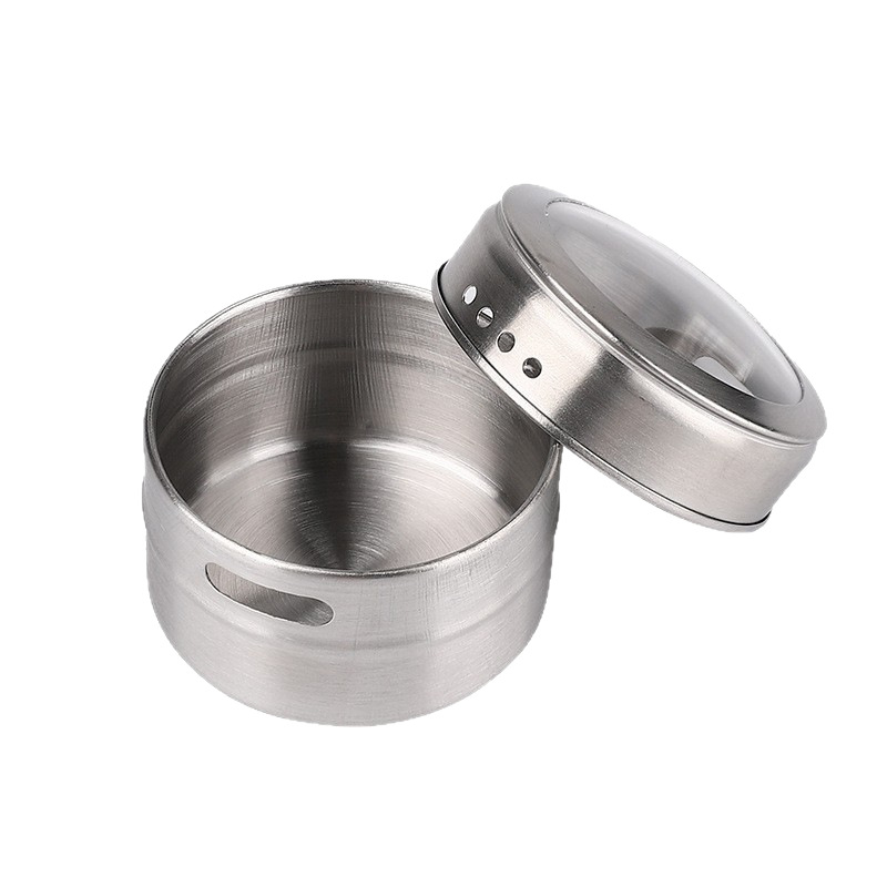 Botella de acero inoxidable multipropósito para barbacoa condimento especias condimento caja de condimento magnética condimento visual 304 material