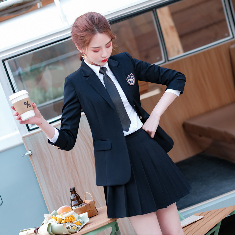 College Style School Uniform Student Suit Suit Jacket Uniform Blue Student Class Uniform