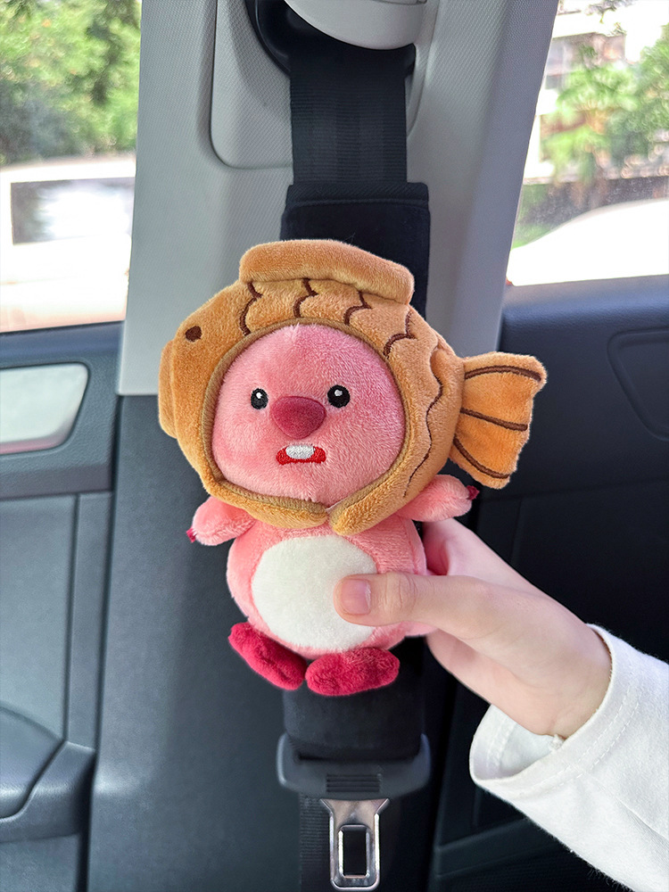 Car seat belt shoulder pad cute high-end feeling little beaver loopy ruby doll car interior decoration