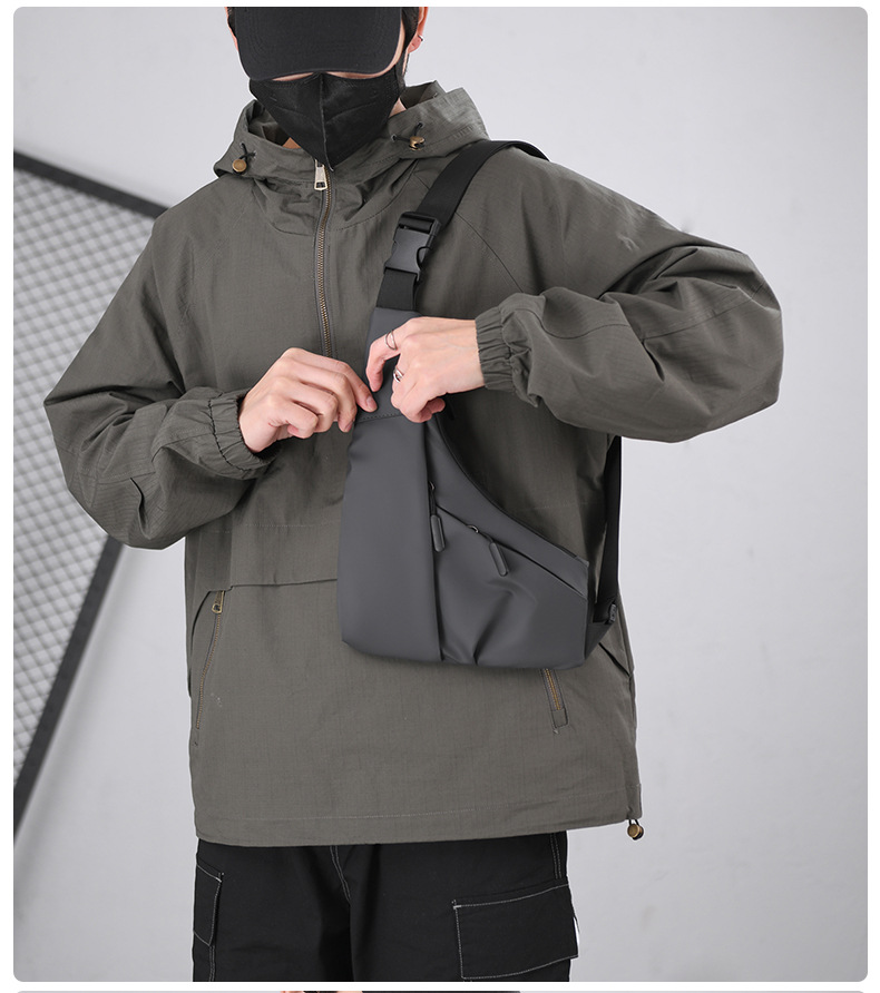 Fashionable men's underarm prepuce chest bag, men's backpack, single shoulder chest bag, anti splashing diagonal chest bag, large capacity chest bag_voghion.com