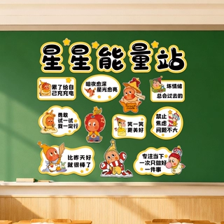 幼儿园小学能量站班级文化墙贴氛围布置黑板磁吸教室托管班环创