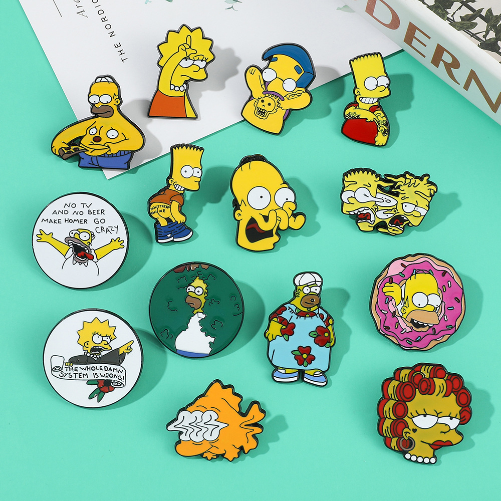 Foreign Trade Creative Explosion brooch Cartoon Simpson