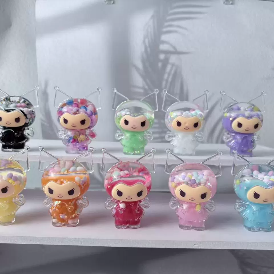 创意卡通大号库洛米可爱亚克力入油流沙爆闪奶豆泡珠摆件礼品礼物