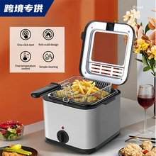 家用电炸炉油炸锅大容量电炸锅摆摊商用炸鸡炸薯条单缸炸串机跨境