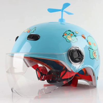 sunscreen children's riding cap manufacturers Motorcycle Safety Supplies - blue-dinosaur-transparent-mirror