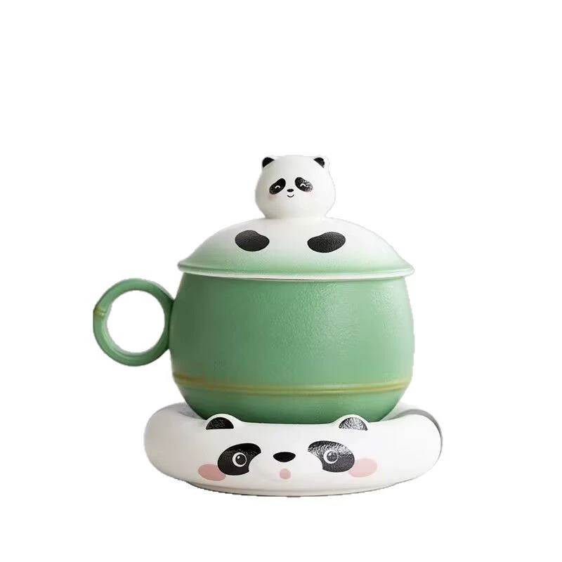 Ceramic cute tea cup, filter, creative coffee spoon