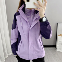 秋冬新款冲锋衣外套女士可拆卸两件套抓绒内胆加厚保暖登山服